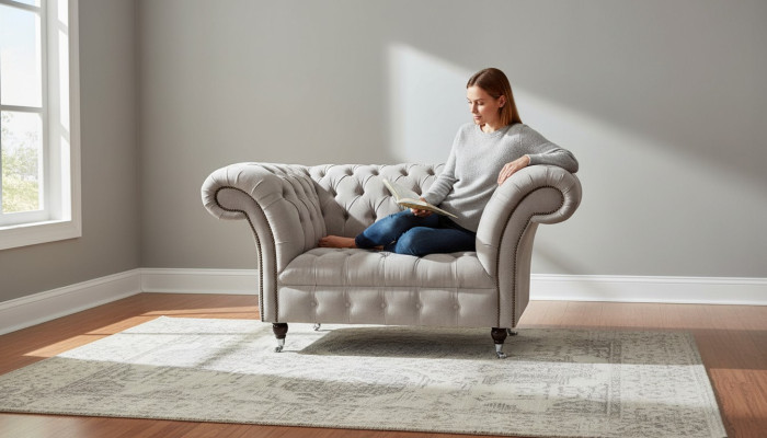 Chesterfield Fauteuil en tissu rembourré 1 place Canapés Design Canapés en tissu de luxe
