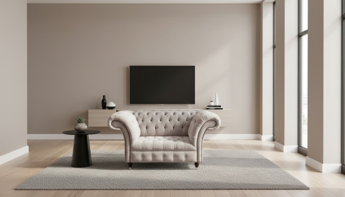 Chesterfield Fauteuil en tissu rembourré 1 place Canapés Design Canapés en tissu de luxe