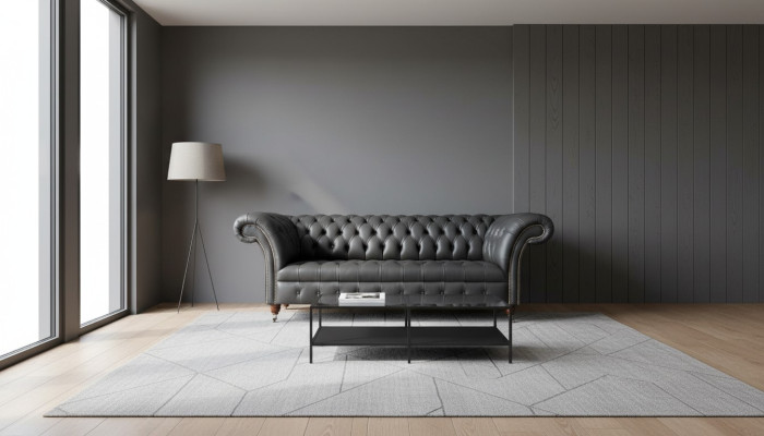 Chesterfield Design Luxus-Polstersofa Couch Sitz Leder neues Sofa neu.
