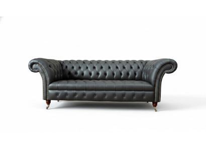 Chesterfield Design Luxus-Polstersofa Couch Sitz Leder neues Sofa neu.