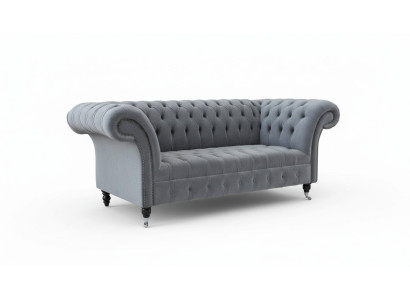 Canapé Chesterfield 3 places Canapé de luxe Canapé Salon Canapés gris Tissu Canapé
