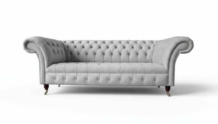 Canapé Chesterfield en textile 3 places gris Canapé Canapé Grand nouveau
