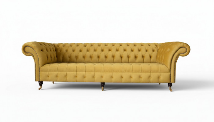Chesterfield textile, mobilier rembourré en luxueux design de canapé, canapé 4 places neuf.