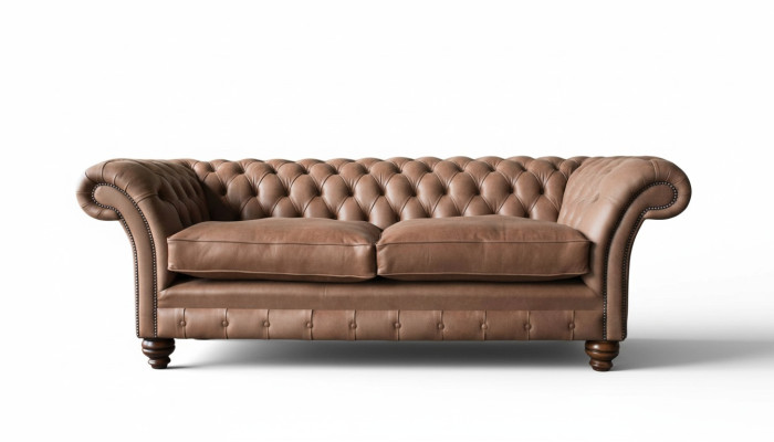 Canapé Chesterfield Design Luxe Revêtement en Cuir Classique Canapé 3 Places