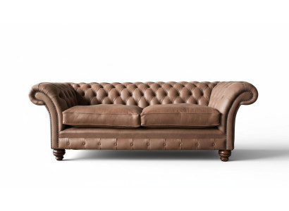 Canapé Chesterfield Design Luxe Revêtement en Cuir Classique Canapé 3 Places