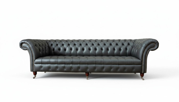 Canapé quatre places de luxe 4 places Salon Chesterfield en tissu anglais Design