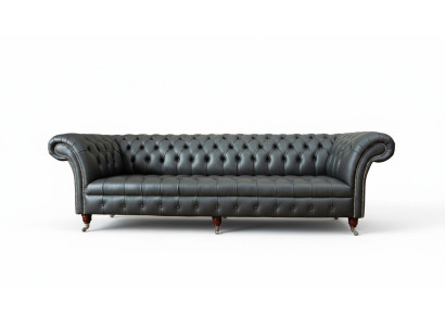 Canapé quatre places de luxe 4 places Salon Chesterfield en tissu anglais Design