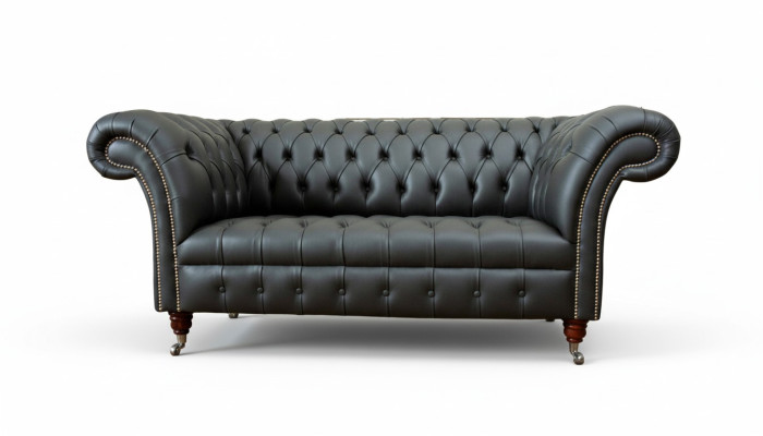 Canapé en cuir Chesterfield 2 places, revêtement de canapé, designer de canapés