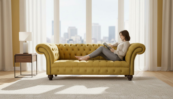 Canapé 3 places Canapés Siège Canapé Rembourrage Canapé Chesterfield Trois places Textile