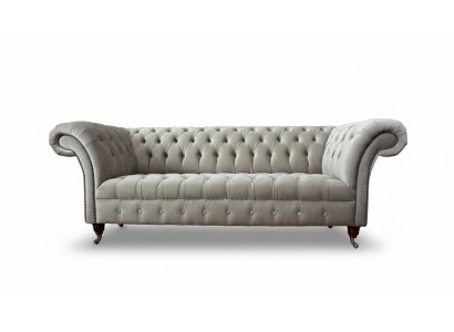 Canapé Chesterfield 3 places Tissu Canapés Canapés Canapé Trois places Gris nouveau