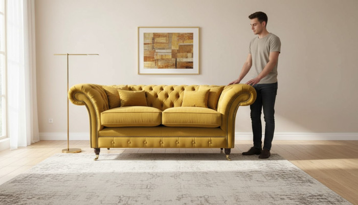 Canapé 2 places Canapé Rembourrage Tissu Chesterfield Canapés neufs