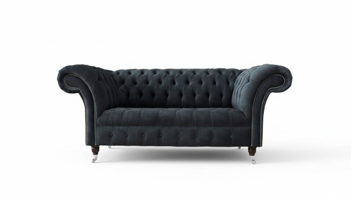 Canapé 2 places Design Chesterfield Siège Luxe Tissu Rembourrage neuf