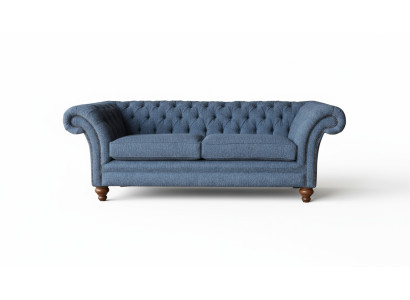 Canapé Chesterfield anglais pour bureau trois places en velours de 230 cm