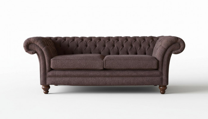 Grand canapé Chesterfield anglais de style classique R, 3 places, revêtement 230cm