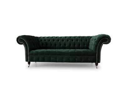 Canapé vert trois places de luxe, design de siège de canapé trois places.