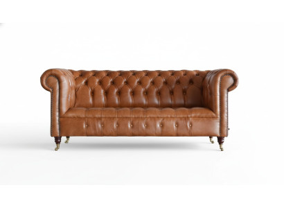 Canapé Chesterfield 3 places Canapé Tissu Canapés Canapé Trois Places Marron