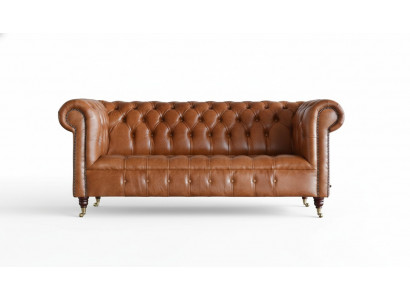 Canapé Chesterfield 3 places Canapé Tissu Canapés Canapé Trois Places Marron