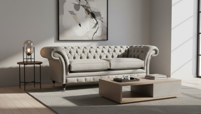Canapé Chesterfield Canapé Mobilier de Bureau Trois Places Velours 230cm Marron