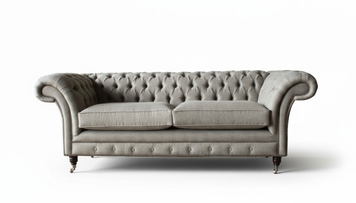 Canapé Chesterfield Canapé Mobilier de Bureau Trois Places Velours 230cm Marron