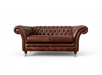 Chesterfield canapé rembourrage canapés en cuir Marron Deux places neuf