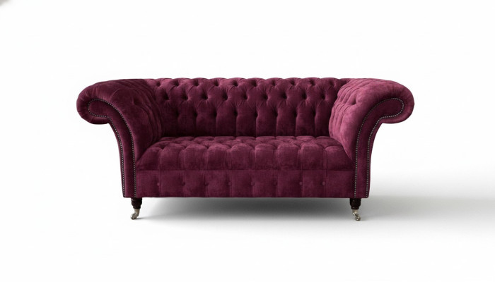 Canapé de luxe en textile Chesterfield Canapé Canapés Rembourrage 2 places Design rose