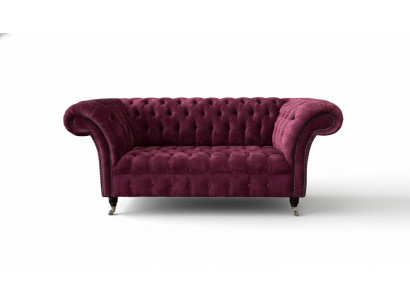 Canapé de luxe en textile Chesterfield Canapé Canapés Rembourrage 2 places Design rose