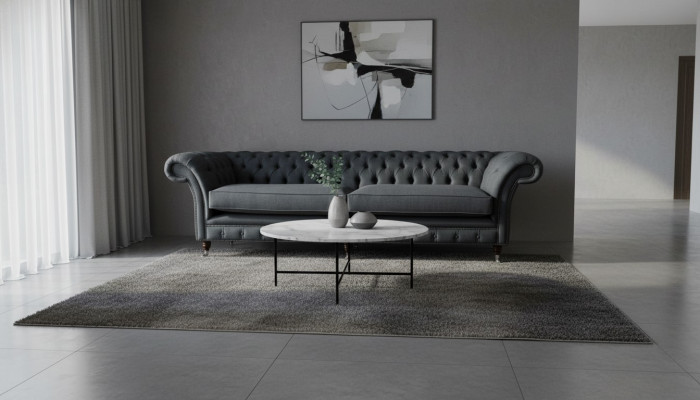Canapé design 4 places Canapé en tissu classique Chesterfield