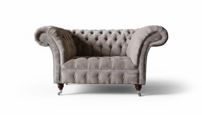 Canapé Chesterfield 1 place en tissu de luxe pour canapés Rembourrages neufs