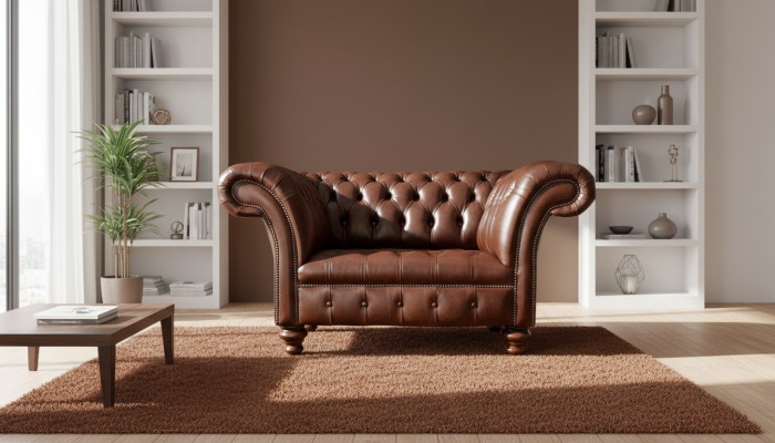Canapé Chesterfield Salon Canapés Canapé Rembourrage Cuir Moderne 1,5 Places