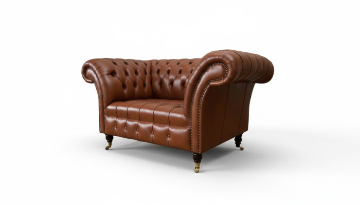 Canapé Chesterfield en tissu de design Fauteuil 1,5 places Canapé avec revêtement de salon