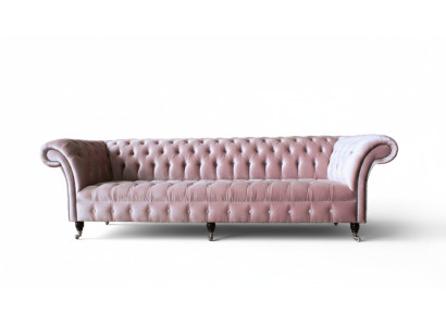 Canapé Chesterfield rose en tissu 4 places Canapé Sofa.revêtement de siège.
