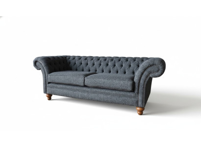 Canapé design en textile gris 3 places Chesterfield gris Sofas Rembourrés