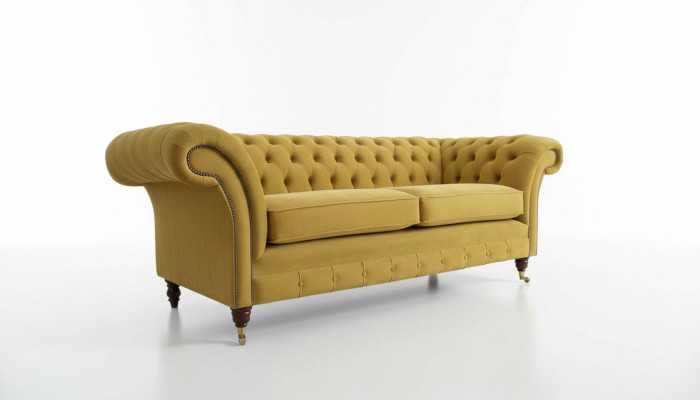 Chesterfield canapé de luxe trois places 3 places canapés tissu design canapé textile.