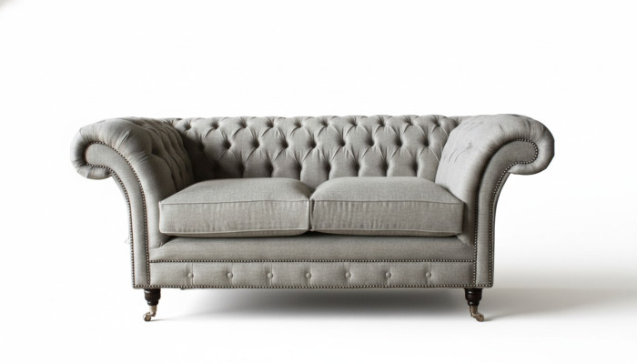 Canapé Chesterfield gris 2 places en bois Meubles Trois canapés 3 places neufs