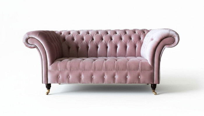 Canapé Chesterfield 2 places en tissu de siège rembourré Design de canapés