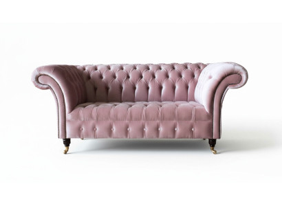 Canapé Chesterfield 2 places en tissu de siège rembourré Design de canapés