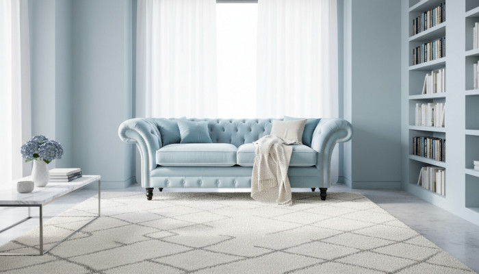 Chesterfield canapé 3 places en tissu moderne en tissu de style nouveau