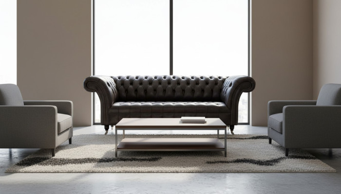 Chesterfield Design Luxe Rembourrage Canapé Moderne Siège en Cuir Lederosfa