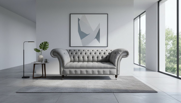 Canapé Chesterfield deux places Tissu de canapé rembourré Tissu de luxe de canapé