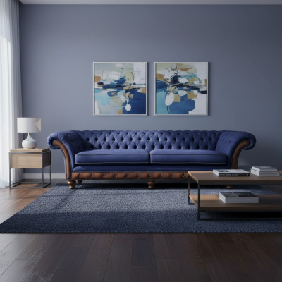 Canapé moderne Chesterfield 4 places Canapé en tissu de luxe Canapé de salon nouveau