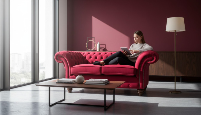Design Canapé Textile Moderne 2 Places Canapé Rembourrage Canapés de Luxe Chesterfield