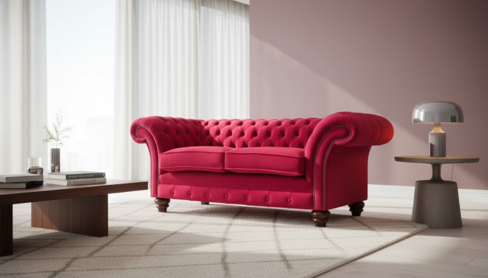 Design Canapé Textile Moderne 2 Places Canapé Rembourrage Canapés de Luxe Chesterfield