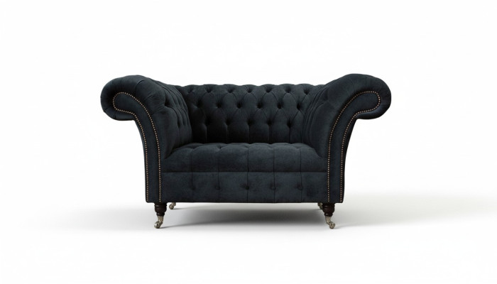 Canapé Chesterfield Design Fauteuil Rembourrage Textile de Luxe 1 Place