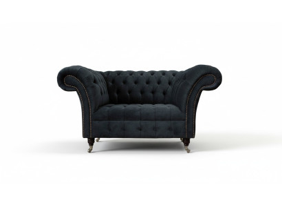Canapé Chesterfield Design Fauteuil Rembourrage Textile de Luxe 1 Place