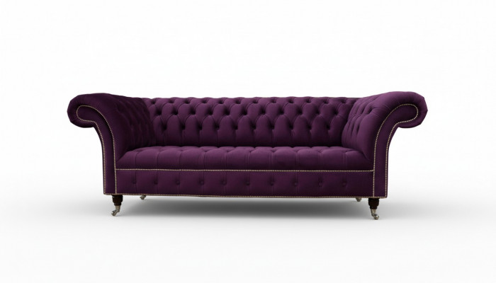 Canapé Chesterfield violet 3 places Canapé designer Chesterfield Tissu textile