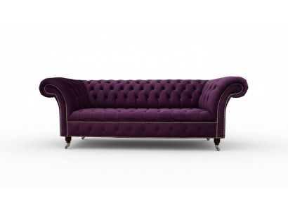 Canapé Chesterfield violet 3 places Canapé designer Chesterfield Tissu textile
