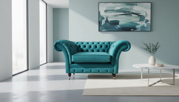 Chesterfield Design Fauteuil Canapé Tapisserie Tissu de Luxe Canapés 1 Place