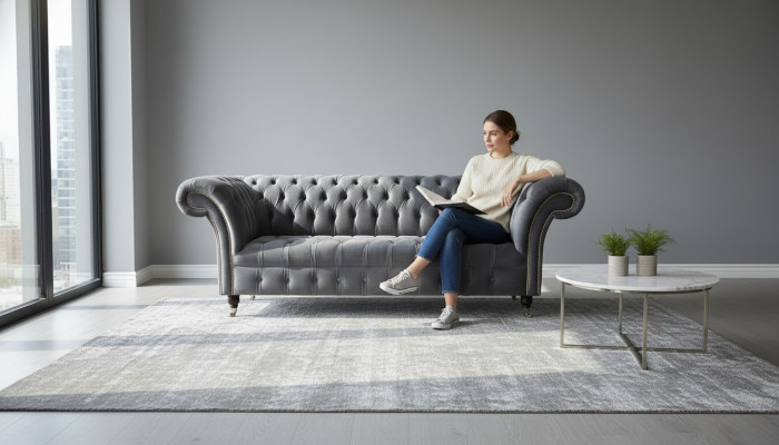 Chesterfield canapé design 3 places Canapés Canapés Textile Trois places