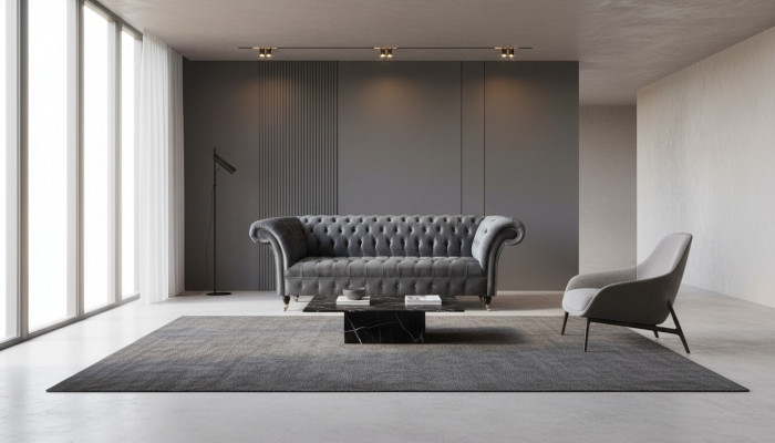 Chesterfield canapé design 3 places Canapés Canapés Textile Trois places
