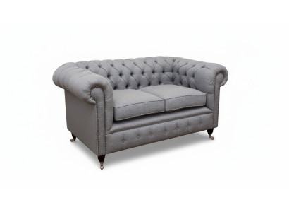 Mobilier de bureau Chesterfield Sièges Canapé 2 places en tissu gris